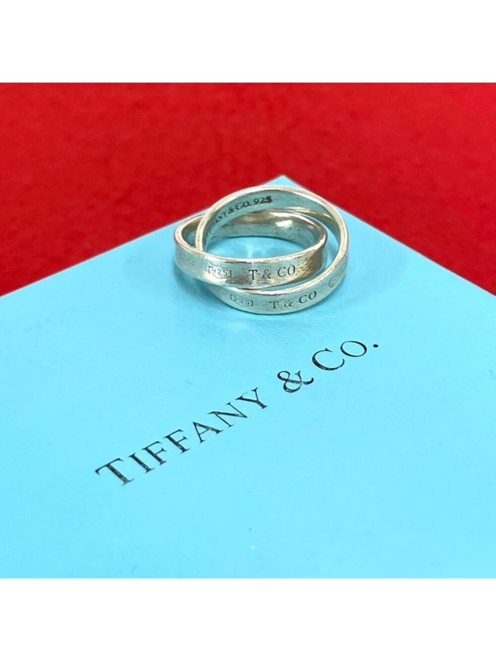Tiffany & Co Vintage Interlocking Ring 925 Sterling Silver